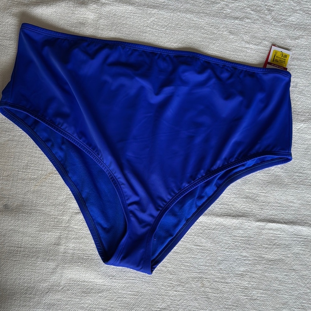 NWT Vibrant Blue High-Waisted Bikini Bottoms size 2x(20w-22w)